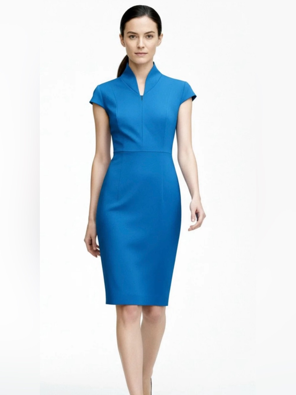 Nora Gardner Evelyn Slim Sheath Dress Peacock Blue Size 4 NWT
